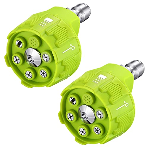 Tondiamo 2 Pack 6 in 1 Pressure Washer Nozzles with 1/4 Inch Quick Changeover and Adjustable Plug Connect, 4000 Psi - Image 1