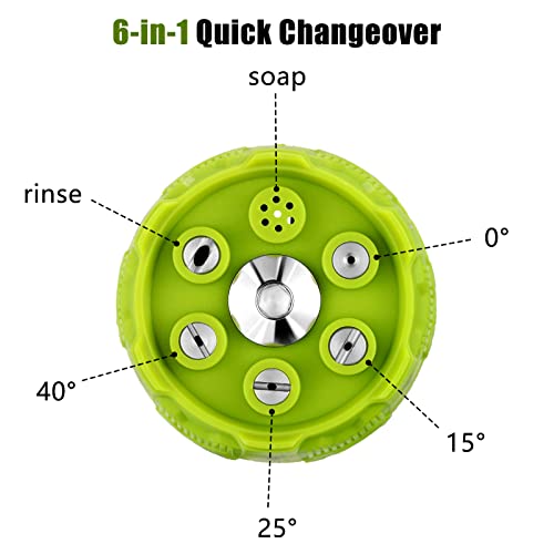 Tondiamo 2 Pack 6 in 1 Pressure Washer Nozzles with 1/4 Inch Quick Changeover and Adjustable Plug Connect, 4000 Psi - Image 2