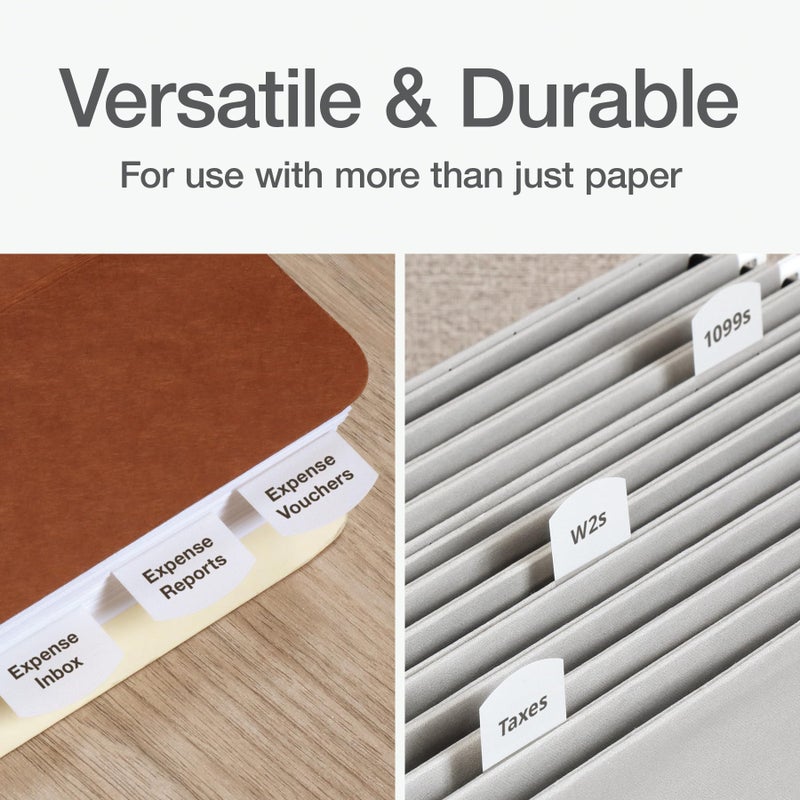 Redi-Tag Laser Index Tabs, Divider Tabs, Permanent Adhesive Index Labels, Customizable Divider Labels, Divider Labels for School, Home and Office, 1-1/8" x 1-1/4", White, 375 Tabs, (B39017) - Image 5