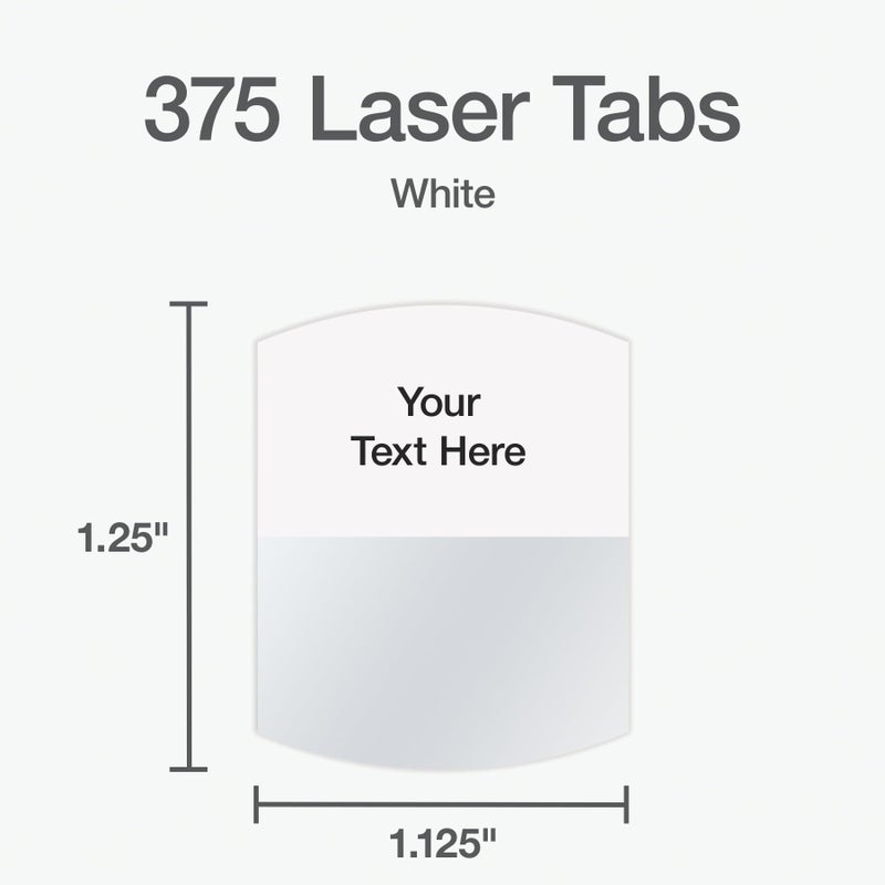 Redi-Tag Laser Index Tabs, Divider Tabs, Permanent Adhesive Index Labels, Customizable Divider Labels, Divider Labels for School, Home and Office, 1-1/8" x 1-1/4", White, 375 Tabs, (B39017) - Image 2