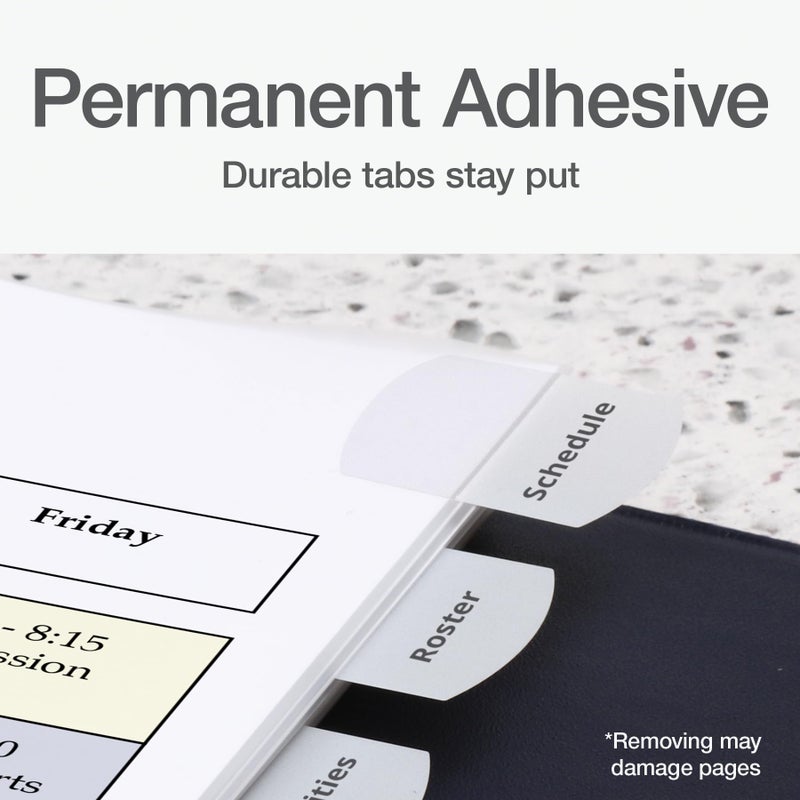 Redi-Tag Laser Index Tabs, Divider Tabs, Permanent Adhesive Index Labels, Customizable Divider Labels, Divider Labels for School, Home and Office, 1-1/8" x 1-1/4", White, 375 Tabs, (B39017) - Image 4