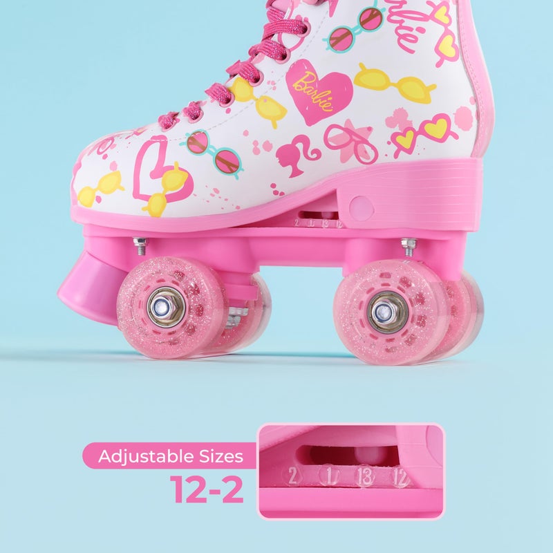 VOYAGER Barbie Roller Skates for Girls - Adjustable Sizes 12-2, Glitter Wheels, ABEC 5 Bearings - Durable PVC Material, Foam Shoe Lining - Perfect for Active Fun and Adventures - Image 3