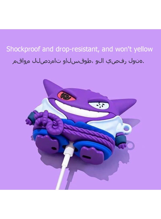 For AirPods Pro 3 Case 3D Cartoon Cute Silicone Earbuds Cover - Gengar - Image 2