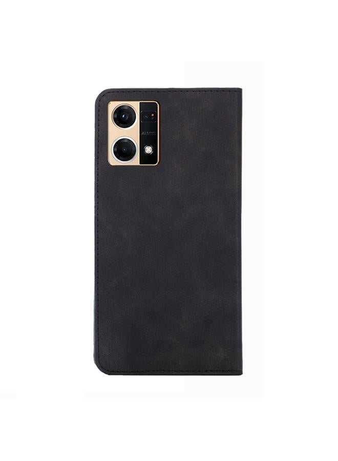 erorex Case For OPPO Reno7 4G/F21 Pro 4G Skin Feel Magnetic Horizontal Flip Leather Phone Case - Image 3