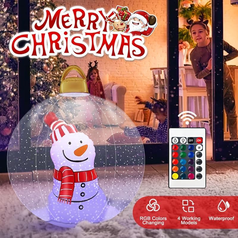 Inflatable Christmas Decorative Ball Holiday Courtyard Lawn Blowing Decorative Ball (Christmas Snowman) - Image 1
