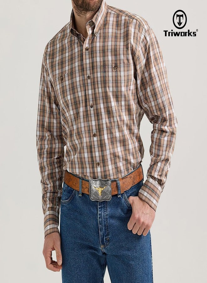 TRIWORKS Men's Western leather belt Cowboy Cowgirl Belt with Printed Engraved Buckle - Image 2