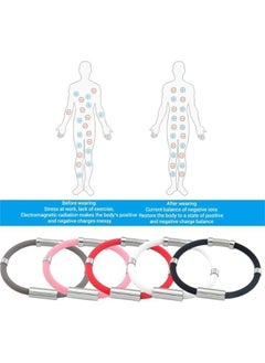 Generic Anti Static Wrist Straps, Electrostatic Removal Bracelet, Waterproof Silicone Sports Bracelet with Negative Ion, Women Men Anti Static Bracelet, Pink  - Image 3