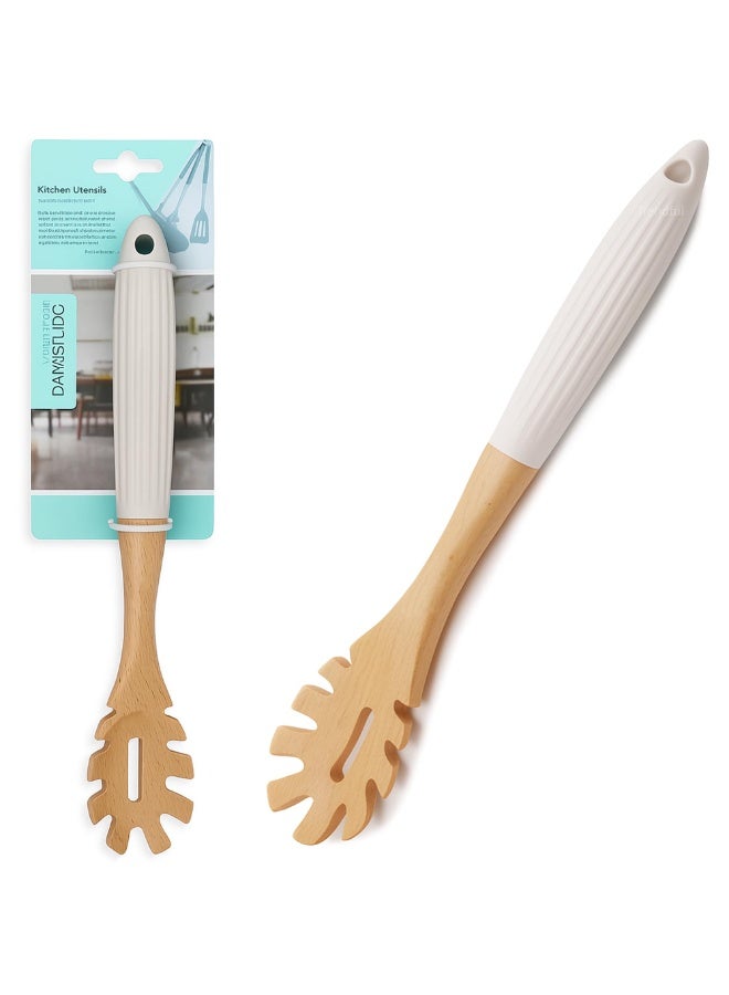 13.2 Inch Bamboo Spaghetti Fork – Natural Wooden Pasta Spoon for Serving Noodles, Spaghetti, Salad & Cooking, Eco-Friendly Kitchen Utensil - Image 1