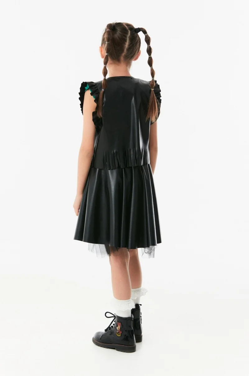 FullaModa Faux Leather Girls' Vest