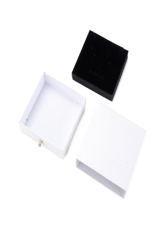 Ipotkitt 10 Set White Square Paper Drawer Jewelry Set Boxes with Brass Rivet Jewelry Display Storage Box for Earrings Ring Necklace Bracelets Gifts Packaging - Image 4