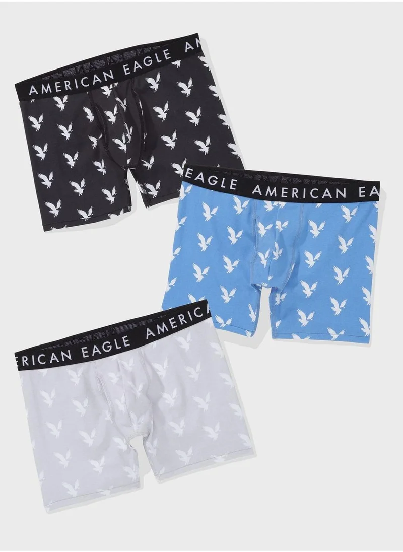 American Eagle 3 Pack Logo Band Trunks