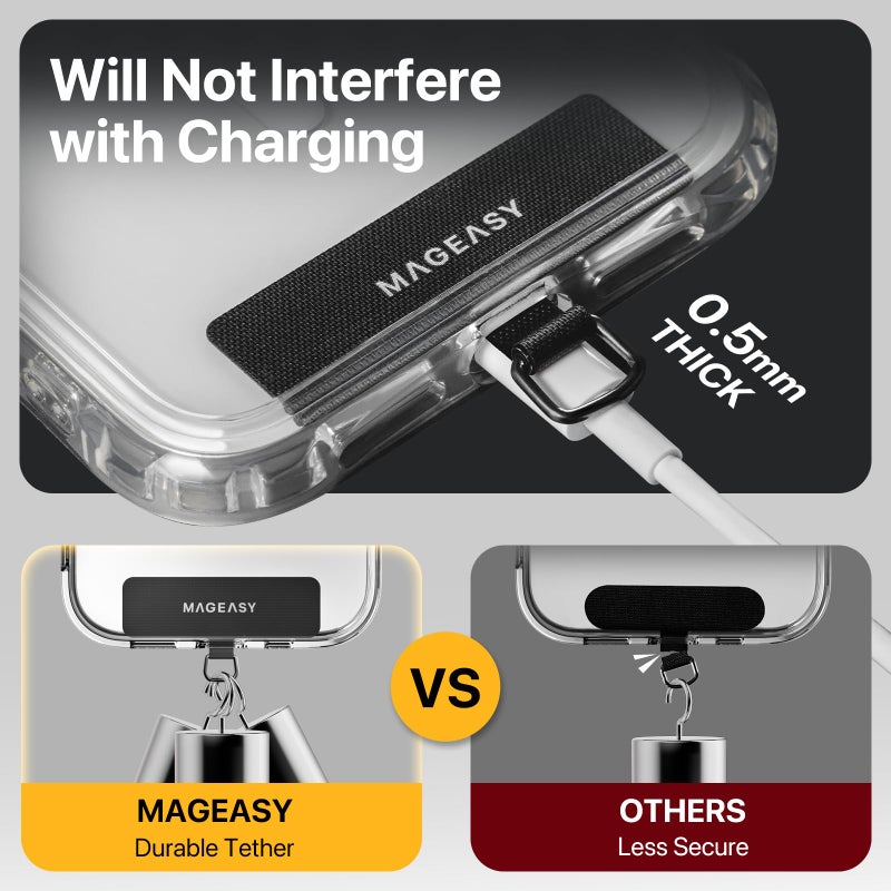 MAGEASY 2-in-1 Phone Lanyard Crossbody & Wrist Strap with Tether Tab & Belt Clip, Adjustable Phone Strap, Hands-Free Anti-Drop Travel Phone Leash for iPhone & Android (Black) - Image 5