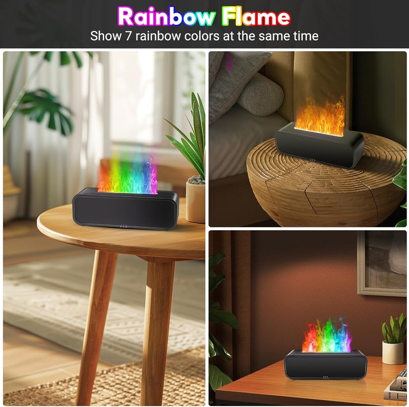 SENMUL Eseential Oil Diffuser, 250ml Flame Oil Diffuser - Aromatherapy Humidifier, Sound Activated Flame Effect, Rainbow Flame, Music Sync, Remote Control - Perfect for Bedroom Home Office Yoga (Black) - Image 4