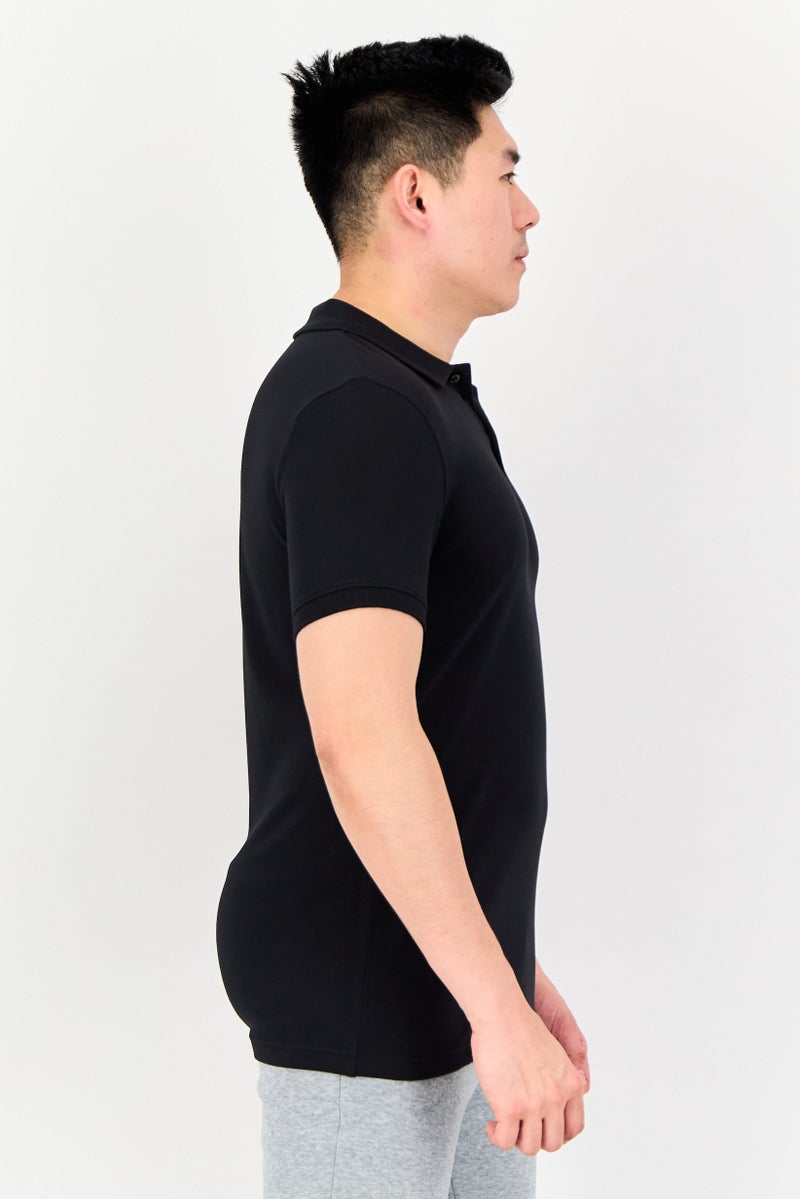 PUMA Men Slim Fit Brand Logo Short Sleeves Outdoor Polo Shirt, Black - Image 3