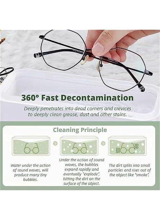 Generic Ultrasonic Jewelry Cleaner, Professional Ultrasonic Cleaning Machine for Jewelry, Ring, Silver, Retainer, Eyeglass, Watches, 300mL, Portable and Low Noise, 45KHz USB Ultrasound  - Image 4