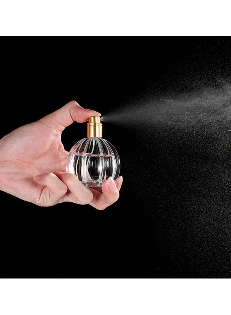 Excefore Spray Bottle 50ML 1.7OZ Vintage Pumpkin Shape Empty Refillable Clear Glass Perfume Bottle Fine Mist Spray Perfume Bottle Sprayer Makeup Cosmetic Containers Bottle Travel Press Perfume (1Pcs) - Image 4