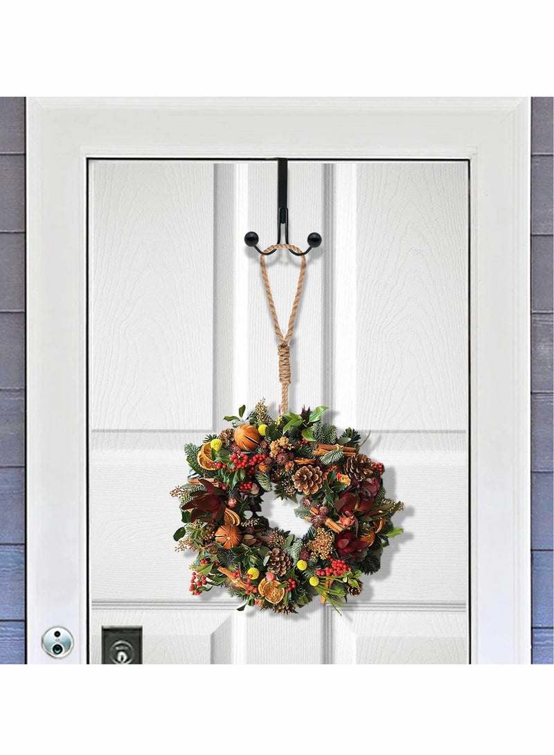 Over The Door Hooks for Clothes Metal Over The Door Hanger 2 Hooks Over Door Hooks for Hanging Coat Bag Robe Hat Scarf Black - Image 3