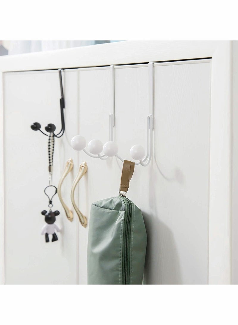 Over The Door Hooks for Clothes Metal Over The Door Hanger 2 Hooks Over Door Hooks for Hanging Coat Bag Robe Hat Scarf Black - Image 5