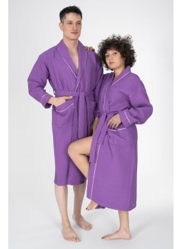 Varol Kaos Series Shawl Collar Pique Bathrobe Dressing Gown  - Image 3