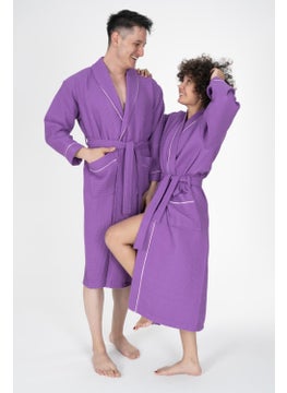 Varol Kaos Series Shawl Collar Pique Bathrobe Dressing Gown  - Image 4