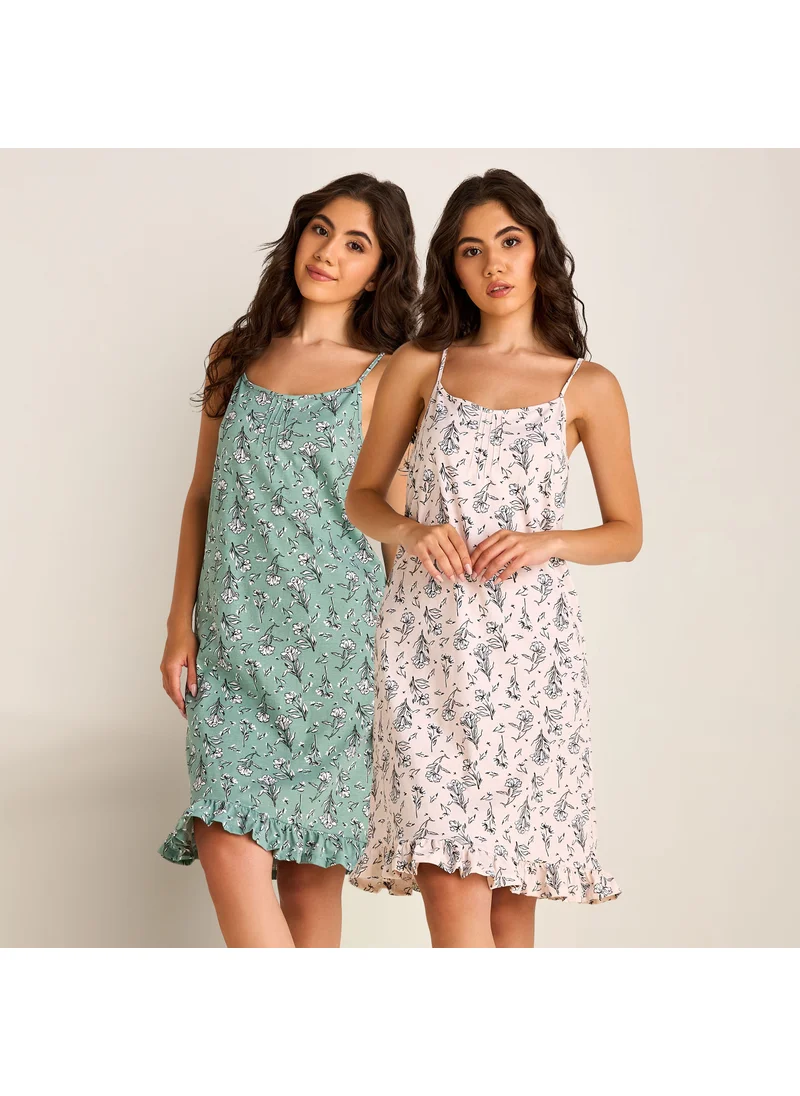 FAV Set of 2 - Floral Print Slip Dress