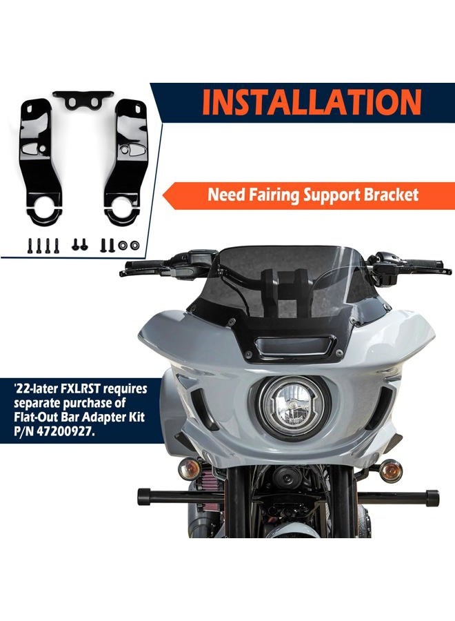 Harvards Chrome Black Engine Guard Front Crash Bar Protector Flat-Out Compatible with 18-25 Softail Low Rider Breakout Fatboy Models - Image 5