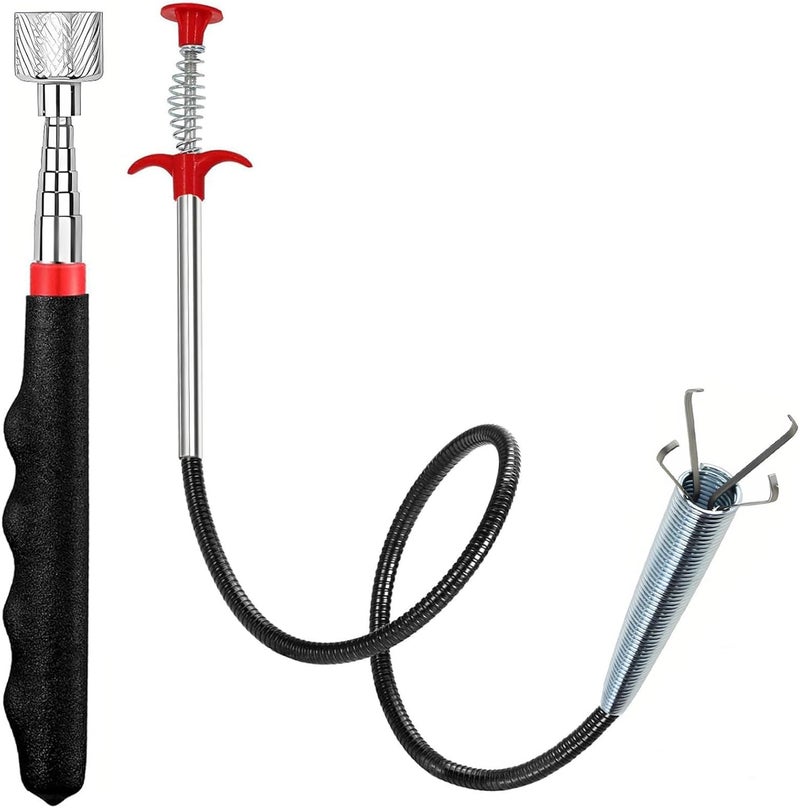 Domejo Magnetic Pickup Tool and Grabber Set, 35-inch Flexible Claw, 30-inch Telescoping Magnet with 20lb Pull Force - Image 1