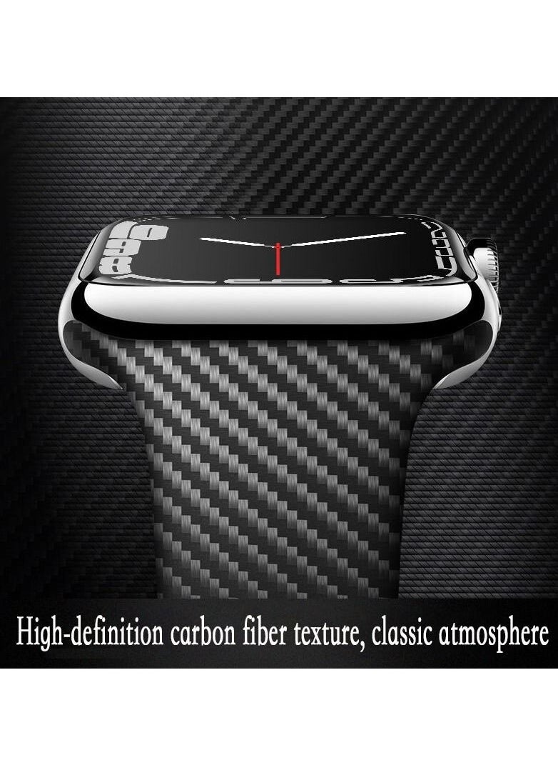 TWEGGON - Apple Watch Band 46mm/45mm/44mm/49mm Carbon Fiber Texture Band Strap for Apple watch Series 9/8/7/6/SE/5/4/3 Compatible with 46mm/45mm/44mm/49mm/49mm - Image 1