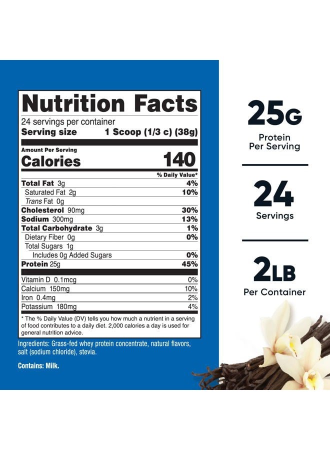 Nutricost Grass-Fed Whey Protein Concentrate (Vanilla) 2LBS - Undenatured, Non-GMO, Gluten Free - Image 2
