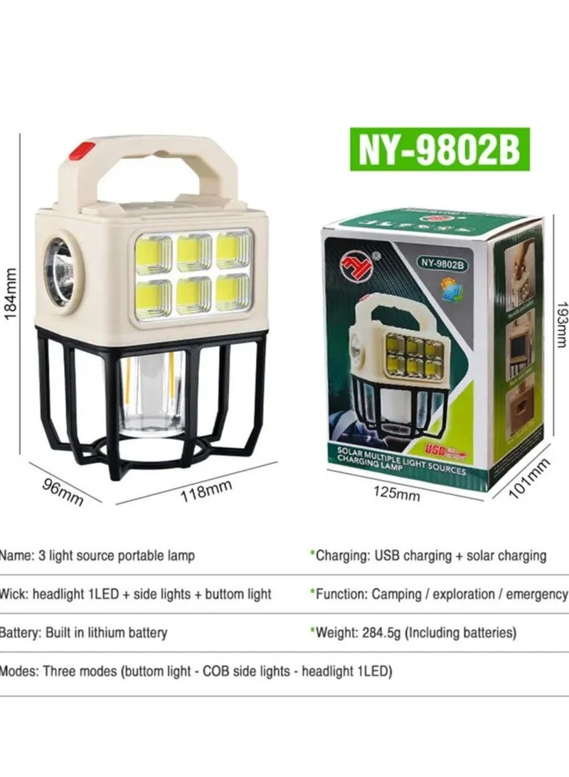 سمارتكس مصباح تخييم فاخر يعمل بالطاقة الشمسية بثلاثة أوضاع، مثالي للتخييم والنزهات والاستخدام الداخلي والخارجي - Image 2