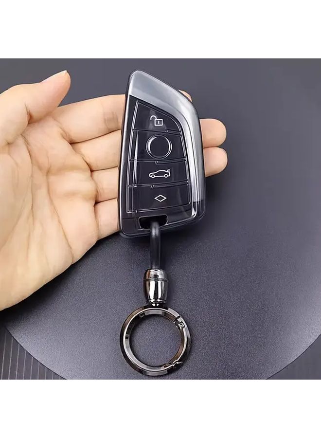 Black Single Shell Ring Pendant Key Cover Compatible With Series 5 3 X3 X1 X5 X6 X2 530Li i3 iX3 - Image 1