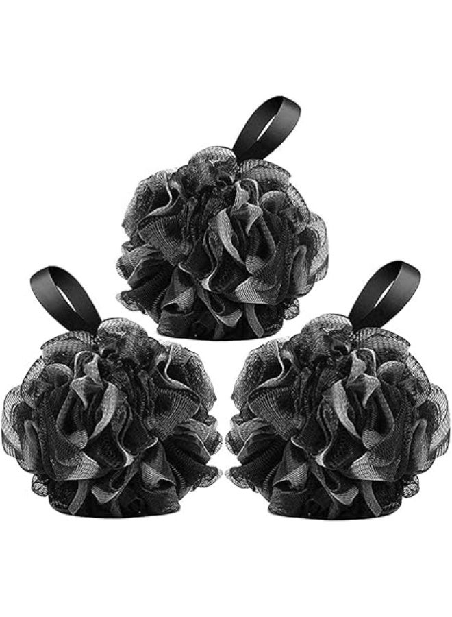 3 Pack Bath Shower Sponge Exfoliating Pouf Loofahs Shower Scrub Mesh Body Brush Ball for Women Men Clean Soothe Skin (50g/pcs) - Image 1
