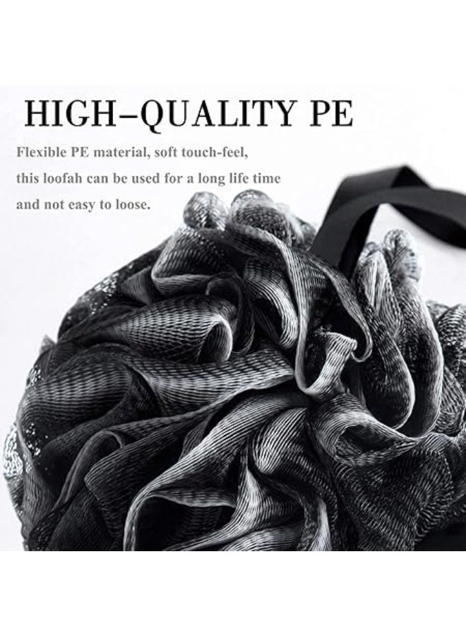 3 Pack Bath Shower Sponge Exfoliating Pouf Loofahs Shower Scrub Mesh Body Brush Ball for Women Men Clean Soothe Skin (50g/pcs) - Image 2