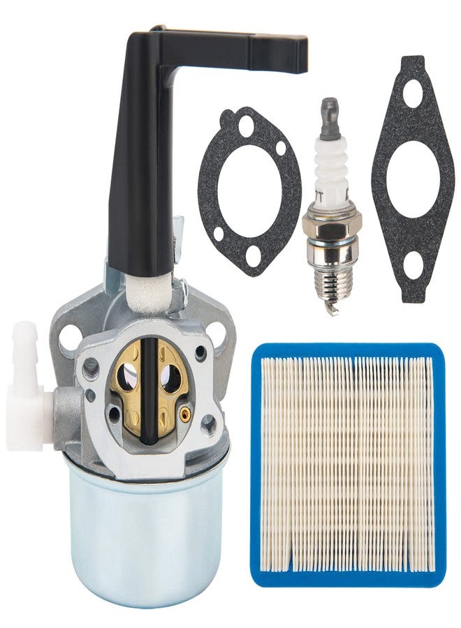 CMOOD 696065 Carburetor Compatible for Briggs & Stratton 697422 110402 110412 215369 Tiller Engine Carb with Mounting Gaskets Kit and 491588S Flat Air Filter Cartridge - Image 1