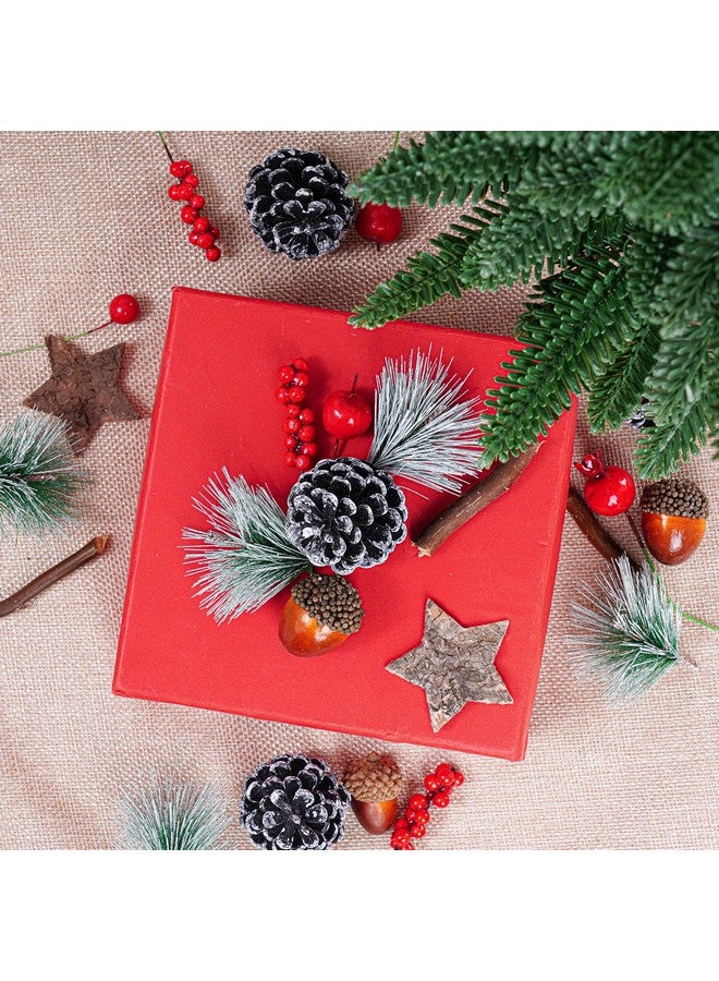cnomg 66pcs Artificial Pine Cones Pine Branch Set Fake Natural Pinecones Acorns Red Berries Christmas Decor Ornaments for Home Winter Decorations - Image 3