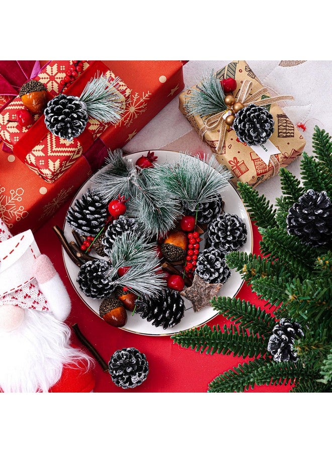 cnomg 66pcs Artificial Pine Cones Pine Branch Set Fake Natural Pinecones Acorns Red Berries Christmas Decor Ornaments for Home Winter Decorations - Image 4