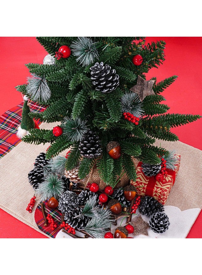 cnomg 66pcs Artificial Pine Cones Pine Branch Set Fake Natural Pinecones Acorns Red Berries Christmas Decor Ornaments for Home Winter Decorations - Image 5
