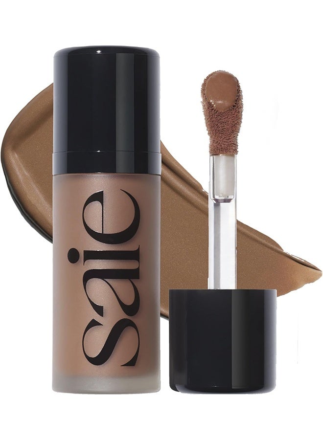 Saie Dew Bronze - Soft-Focus Liquid Bronzer + Liquid Contour - Liquid Contour Stick Enriched with Plant-Derived Glycerin to Effortlessly Blend + Deeply Nourish Skin - Salt - Image 1