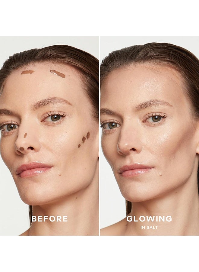 Saie Dew Bronze - Soft-Focus Liquid Bronzer + Liquid Contour - Liquid Contour Stick Enriched with Plant-Derived Glycerin to Effortlessly Blend + Deeply Nourish Skin - Salt - Image 2