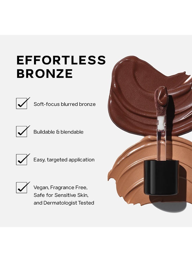 Saie Dew Bronze - Soft-Focus Liquid Bronzer + Liquid Contour - Liquid Contour Stick Enriched with Plant-Derived Glycerin to Effortlessly Blend + Deeply Nourish Skin - Salt - Image 3