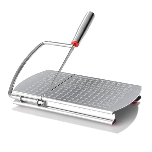 Faat3 Coi4 Cheese Slicer, Multipurpose Cheese Cutter Stainless Steel Cheese Slicers for Block Cheese, Butter, Sausages, Fruits Kitchen Gadget Cheese Cutting Board - Image 1