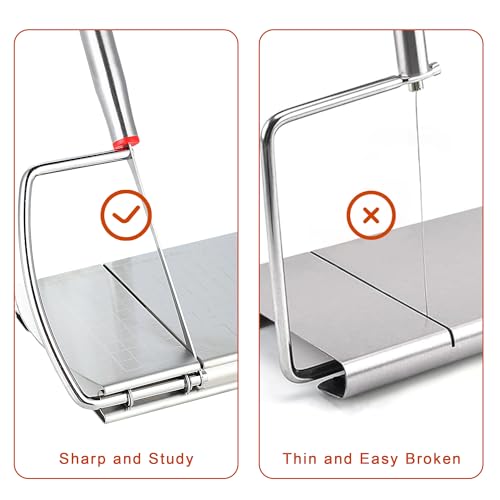 Faat3 Coi4 Cheese Slicer, Multipurpose Cheese Cutter Stainless Steel Cheese Slicers for Block Cheese, Butter, Sausages, Fruits Kitchen Gadget Cheese Cutting Board - Image 5