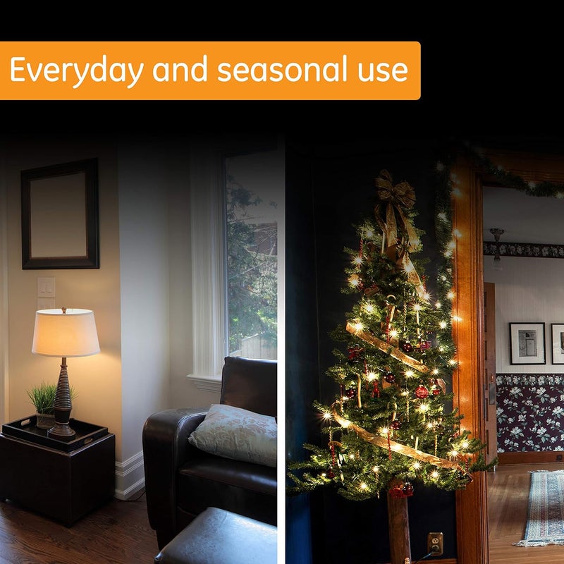 GE Mechanical Polarized Outlet Timer, Single Plug with 2 Prongs, 24 Hour Cycle, Indoor Use for Lights, Lamps, Fans, Appliances, Christmas Tree, 2 Pack, 56177 - Image 5