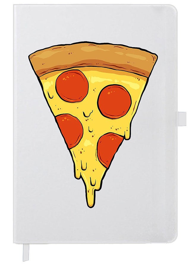 Theodor Designer A5 Thick White Hardcover Notebook Pizza - Image 1