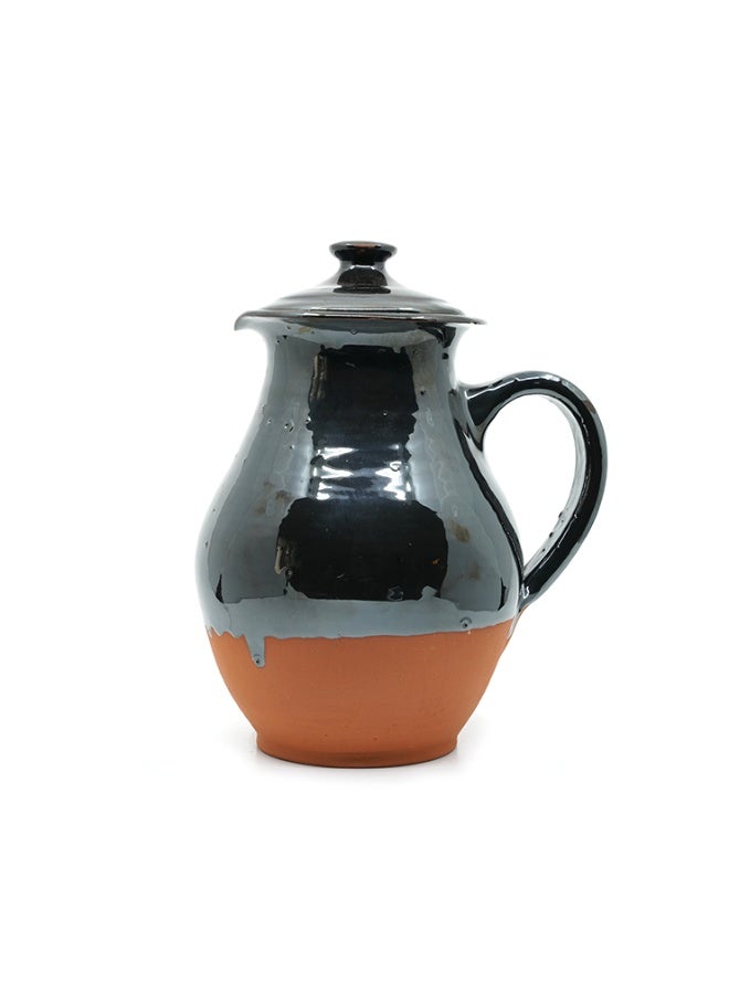 ارك إبريق أسود طيني من ARK Dirtique سعة 1 لتر – إبريق تيراكوتا مصنوع يدويًا بتصميم أنيق، مثالي للتقديم - Image 1