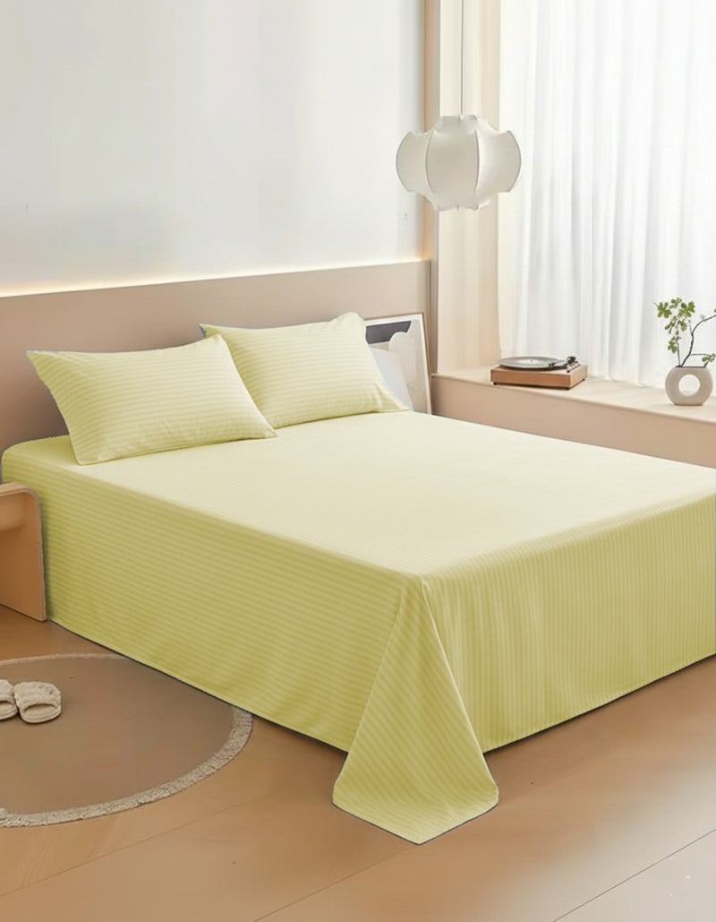 ماكسكون طقم ملاية سرير مايكروفايبر فاخر مكوّن من 3 قطع – ملاية مسطحة مقاس (180×240 سم) مع 2 كيس وسادة (50×75 سم) – ناعم جداً، قابل للتنفس، ومقاوم للتجاعيد – مناسب لأسرة السنجل والتوين – مثالي للاستخدام المنزلي والفندقي - Image 2