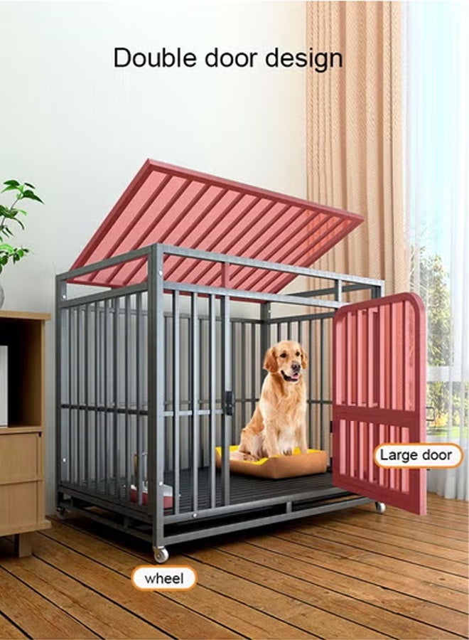 كيكي قفص معدني للحيوانات الأليفة مزود بعجلات وأبواب قابلة للقفل - Image 3