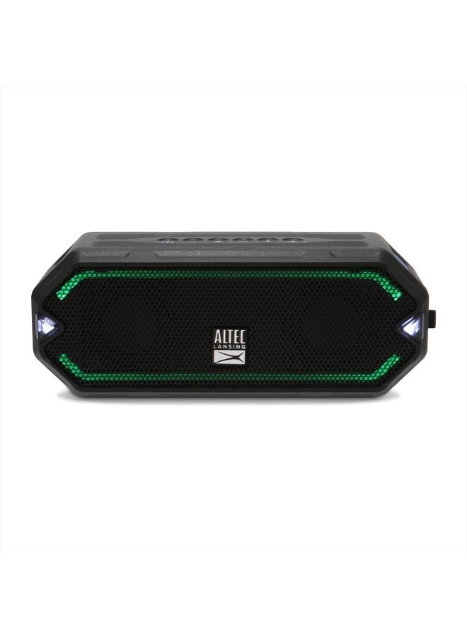 Altec Lansing HydraJolt Wireless Bluetooth Speaker, Waterproof Portable Speakers with Built in Phone Charger and Lights, Everything Proof Outdoor, Shockproof, Snowproof, 16 Hours Playtime (Black) - Image 1