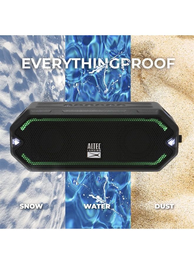 Altec Lansing HydraJolt Wireless Bluetooth Speaker, Waterproof Portable Speakers with Built in Phone Charger and Lights, Everything Proof Outdoor, Shockproof, Snowproof, 16 Hours Playtime (Black) - Image 2