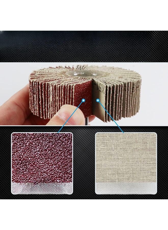 Abrasive Flap Wheel Sander Set, 1/4”Shank Flap Sander for Drill, Flap Wheel Sander Drill Attachment, 80 Grit Flap Wheels - Image 2